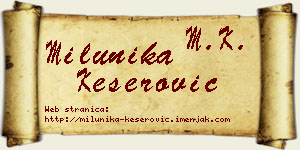 Milunika Keserović vizit kartica
